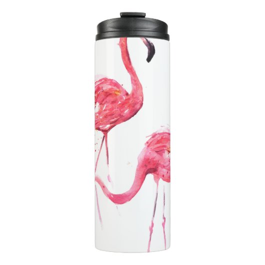 Waterverf flamingos thermosbeker (Voorkant)