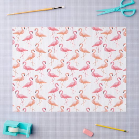 Waterverf Flamingos Tissuepapier (Craft)