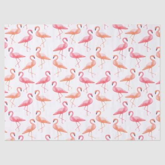 Waterverf Flamingos Tissuepapier (Voorkant)