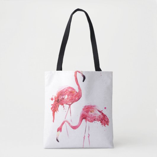 Waterverf flamingos tote bag (Voorkant)