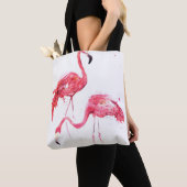 Waterverf flamingos tote bag (Dichtbij)