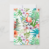 Waterverf Flamingos Uitnodiging (Achterkant)