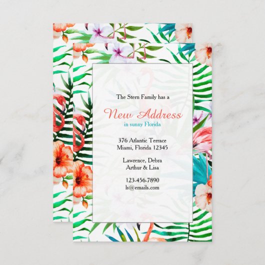 Waterverf Flamingos Uitnodiging (Voorkant / Achterkant)