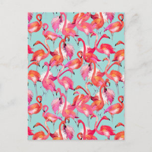 Waterverf Flamingo's Verzameld 2 Briefkaart