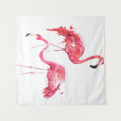 Waterverf flamingos wandkleed (Voorkant (horizontaal))