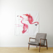 Waterverf flamingos wandkleed (In Situ (horizontaal))
