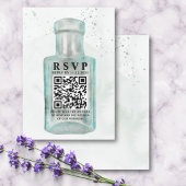  Waterverf Fles QR Code Huwelijk RSVP