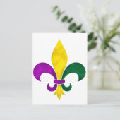 waterverf fleur de lis briefkaart (Staand voorkant)