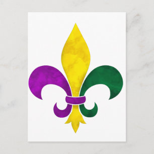 waterverf fleur de lis briefkaart