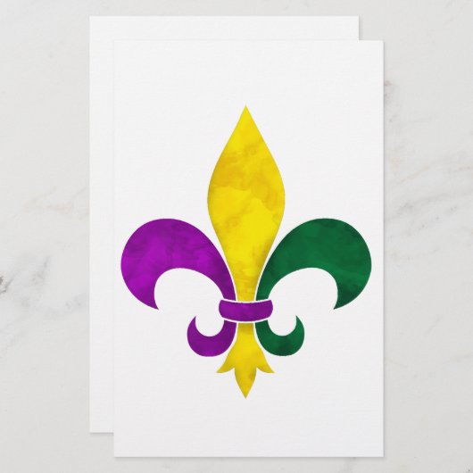 waterverf fleur de lis briefpapier (Voorkant / Achterkant)