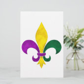 waterverf fleur de lis briefpapier (Staand voorkant)