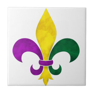 waterverf fleur de lis tegeltje