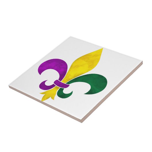 waterverf fleur de lis tegeltje (Zijkant)