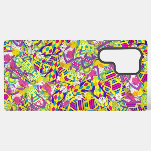 Waterverf, Flip Flop Pattern Samsung Galaxy Hoesje (Achterkant horizontaal)