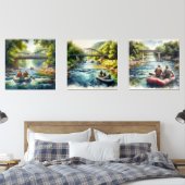 Waterverf Float Trip / Rafting Print Set (Slaapkamer)
