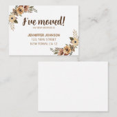 Waterverf Flora Ik heb Verhuisd Aankondiging Kaart (Voorkant / Achterkant)