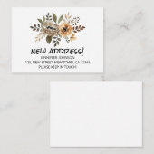 Waterverf Flora Nieuwe Adres Aankondiging Kaart (Voorkant / Achterkant)