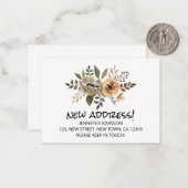 Waterverf Flora Nieuwe Adres Aankondiging Kaart (Voorkant / Achterkant in situ)