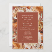 Waterverf Flora Terracotta Wedding Kaart (Voorkant)
