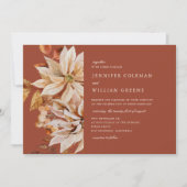 Waterverf Flora Terracotta Wedding Kaart (Voorkant)
