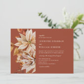Waterverf Flora Terracotta Wedding Kaart (Staand voorkant)
