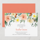 Waterverf Flora Verjaardagsuitnodiging Kaart (Voorkant / Achterkant)