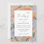 Waterverf Flora Wildflower Huwelijksuitnodiging Kaart (Voorkant)