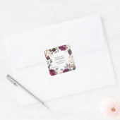 Waterverf floraal afstuderen dag vierkante sticker (Envelop)