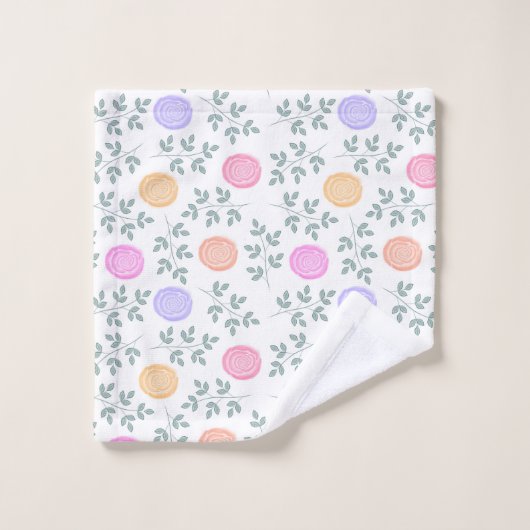 Waterverf floraal bad handdoek (Wasdoekje)