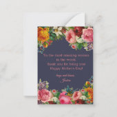 waterverf floraal  blauw notitiekaartje (Achterkant)