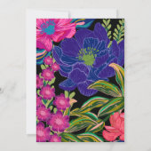 Waterverf floraal botanisch zwart vrijgezellenfees kaart (Achterkant)