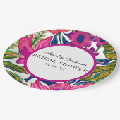 Waterverf floraal en botanisch blauw vrijgezellenf papieren bordje (Gekanteld)