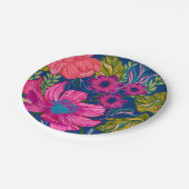 Waterverf floraal en botanisch blauw vrijgezellenf papieren bordje (Gekanteld)