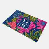 Waterverf floraal en botanisch monogram deurmat (Schuin)