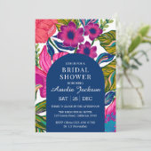 Waterverf floraal en botanisch roze vrijgezellenfe kaart (Staand voorkant)