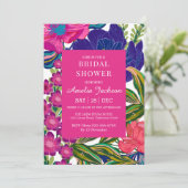 Waterverf floraal en botanisch roze vrijgezellenfe kaart (Staand voorkant)