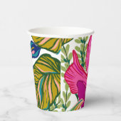 Waterverf floraal en botanisch roze vrijgezellenfe papieren bekers (Rechts)