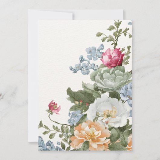 Waterverf floraal en vogel lijst Baby shower Kaart (Achterkant)