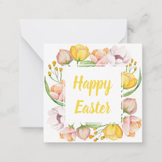 waterverf floraal notitiekaartje (Voorkant)