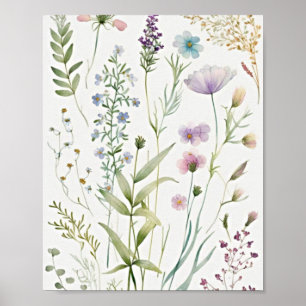 Waterverf floraal poster