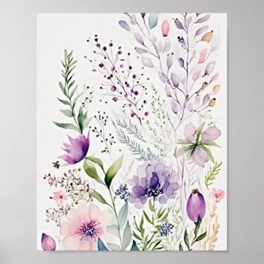 Waterverf floraal poster (Voorkant)