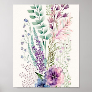 Waterverf floraal poster
