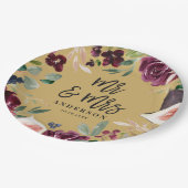 Waterverf floraal + script trouwdag Mr & Mrs Papieren Bordje (Gekanteld)