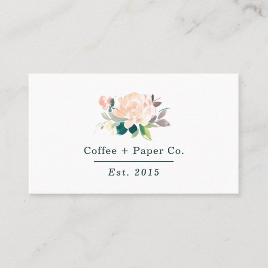 Waterverf floraal visitekaartje (Voorkant)