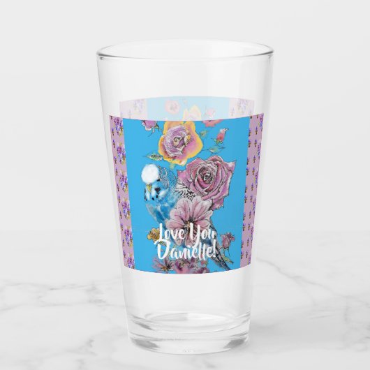 Waterverf floraaldames glas tumbler (Voorkant)
