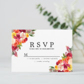  Waterverf Floral 100th Birthday Party RSVP Kaartje (Staand voorkant)