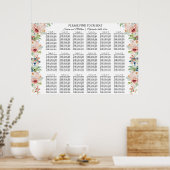 Waterverf Floral 18 Tafels Trouwstoelen Poster (Keuken)