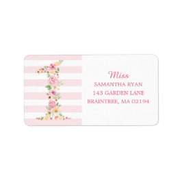 Waterverf Floral 1 eerste verjaardag Etiket