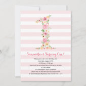 Waterverf Floral 1 eerste verjaardag Kaart (Voorkant)