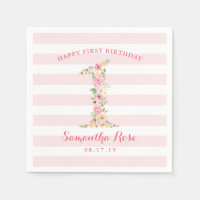 Waterverf Floral 1 eerste verjaardag